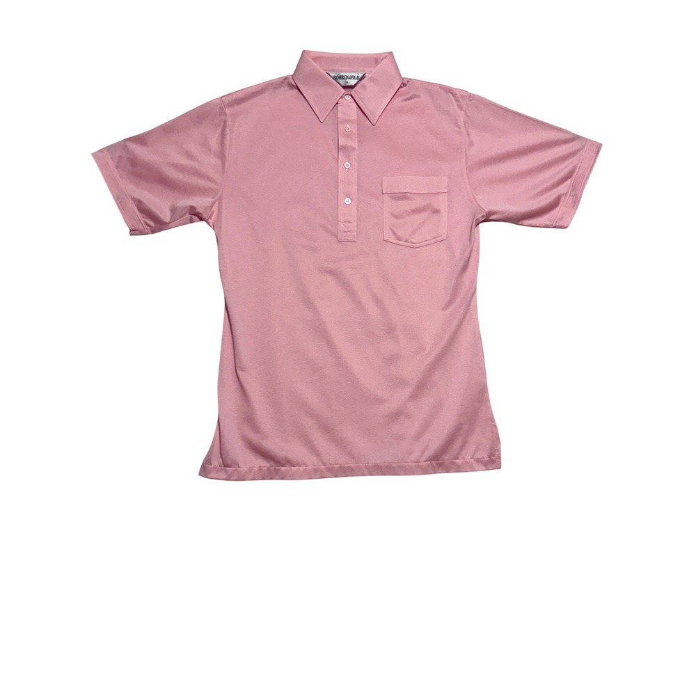 Boardwalk Mens Pink Short‎ Sleeve Polo Shirt Size Medium Pocket Retro